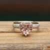 Light Pink Heart Cut Morganite Ring Diamond White Gold Platinum LS6795