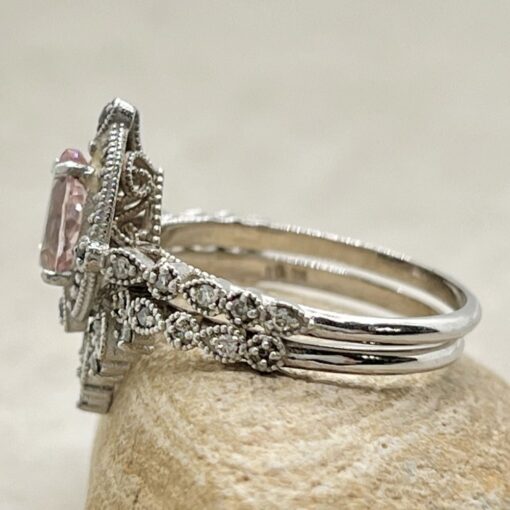 Matching Vintage Diamond Wedding Bridal Set White Gold Platinum LS7125