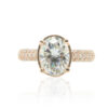 Moissanite Golden Heart Filigree Half Eternity Ring Rose Gold LS4600