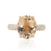 Oval Morganite Half Eternity Engagement Ring Filigree Rose Gold LS4666