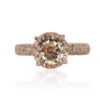 Round Peach Pink Morganite Ring Filigree Golden Heart Rose Gold LS4523