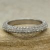 Triple Shank Diamond Wedding Band Eternity White Gold Platinum LS5295