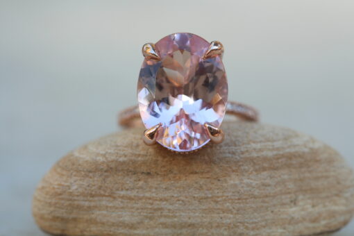 Custom Oval Amethyst and Diamond Ring from our Beverly Collection - Image 3