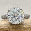 Forever One DEF Round Cut Moissanite Ring White Gold Platinum LS7251