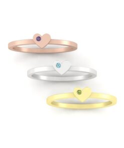 AAA Heart Birthstone Gift Ring Rose Yellow White Gold Platinum LS5220