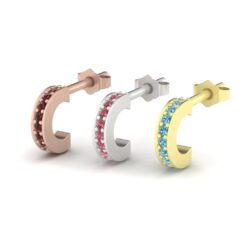 Genuine AAA Birthstone Pendant Rose Yellow White Gold Platinum LS5364