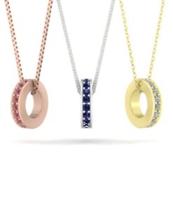Genuine AAA Birthstone Pendant Rose Yellow White Gold Platinum LS5367