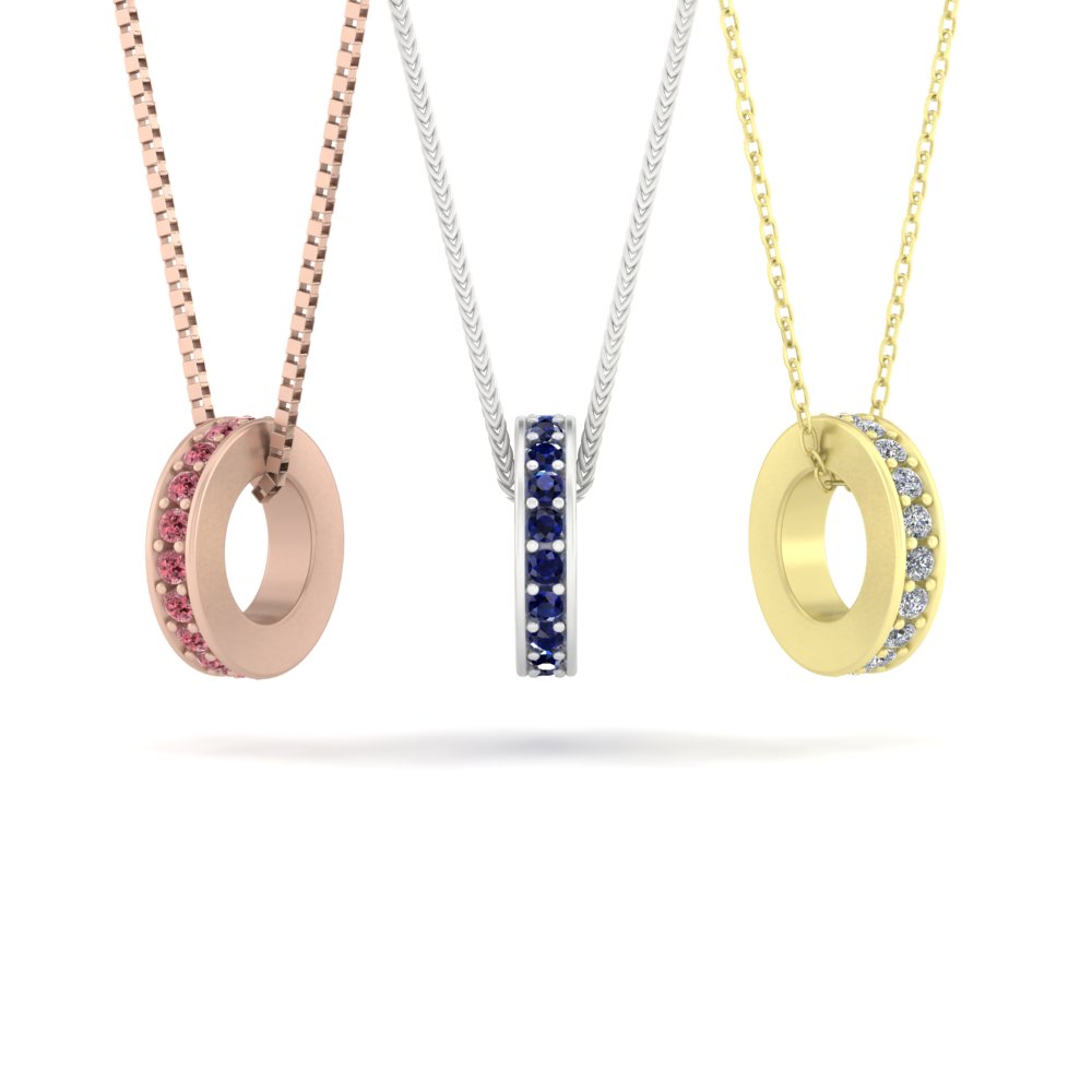 Genuine AAA Birthstone Pendant Rose Yellow White Gold Platinum LS5367