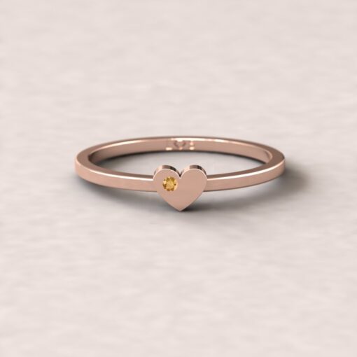 Genuine November Birthstone Friendship Stacking Ring Rose Gold LS5220