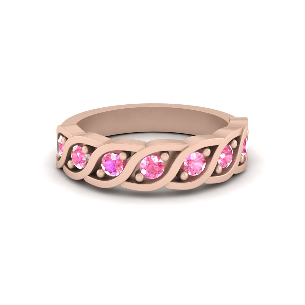 Genuine October Birthstone Pink Tourmaline Gift Ring Rose Gold LS5329