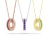 Milgrain AAA Birthstone Pendant Rose Yellow White Gold Platinum LS5366