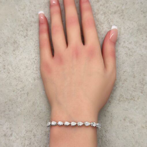 Classic Lab Grown Diamond Tennis Bracelet White Gold Platinum LS7351