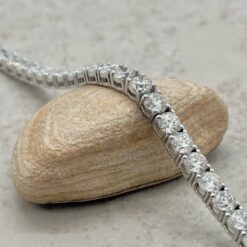 Eco Alternative Round Lab Diamond Bracelet White Gold Platinum LS7352