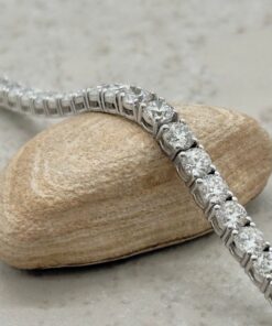 Eco Alternative Round Lab Diamond Bracelet White Gold Platinum LS7352