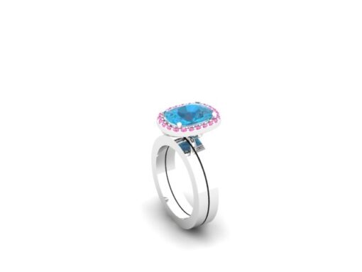 Custom Mystic Topaz and Pink Sapphire Ring - Image 9