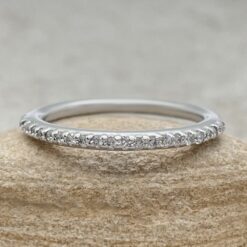 Classic Half Eternity Diamond Wedding Band White Gold Platinum LS800