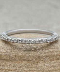 Classic Half Eternity Diamond Wedding Band White Gold Platinum LS800