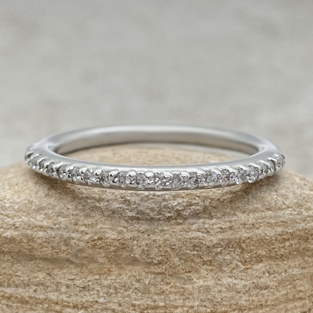 Classic Half Eternity Diamond Wedding Band White Gold Platinum LS800