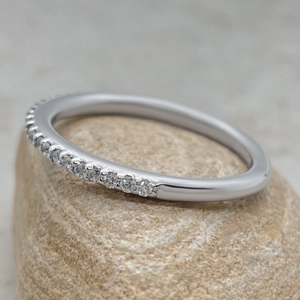 Diamond Wedding Ring Half Eternity Prong Set White Gold Platinum LS800