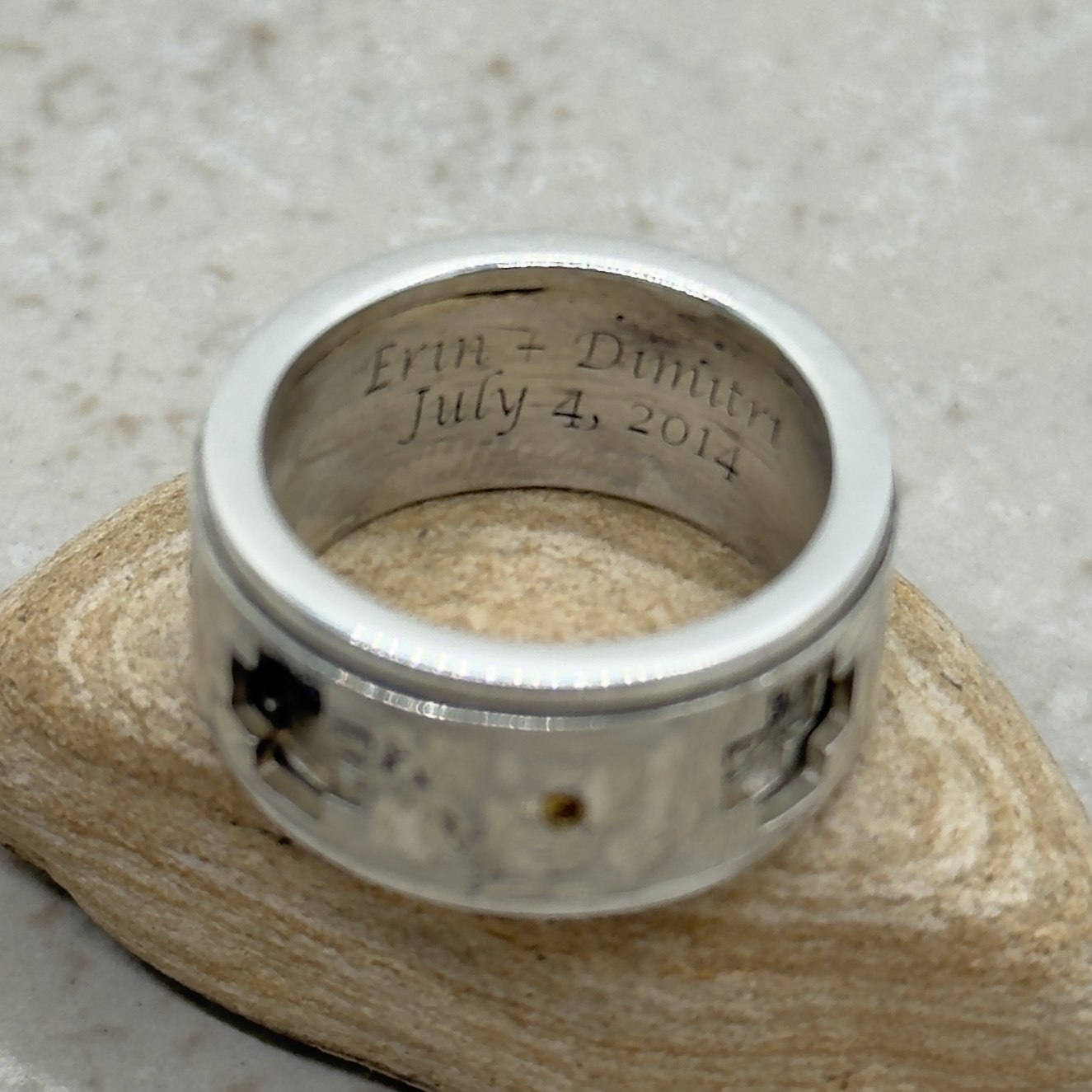 Custom Spinner Ring with Custom Engravings - Image 3