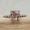 Rare Pink Square Cushion Cut Morganite Ring White Gold Platinum LS7367