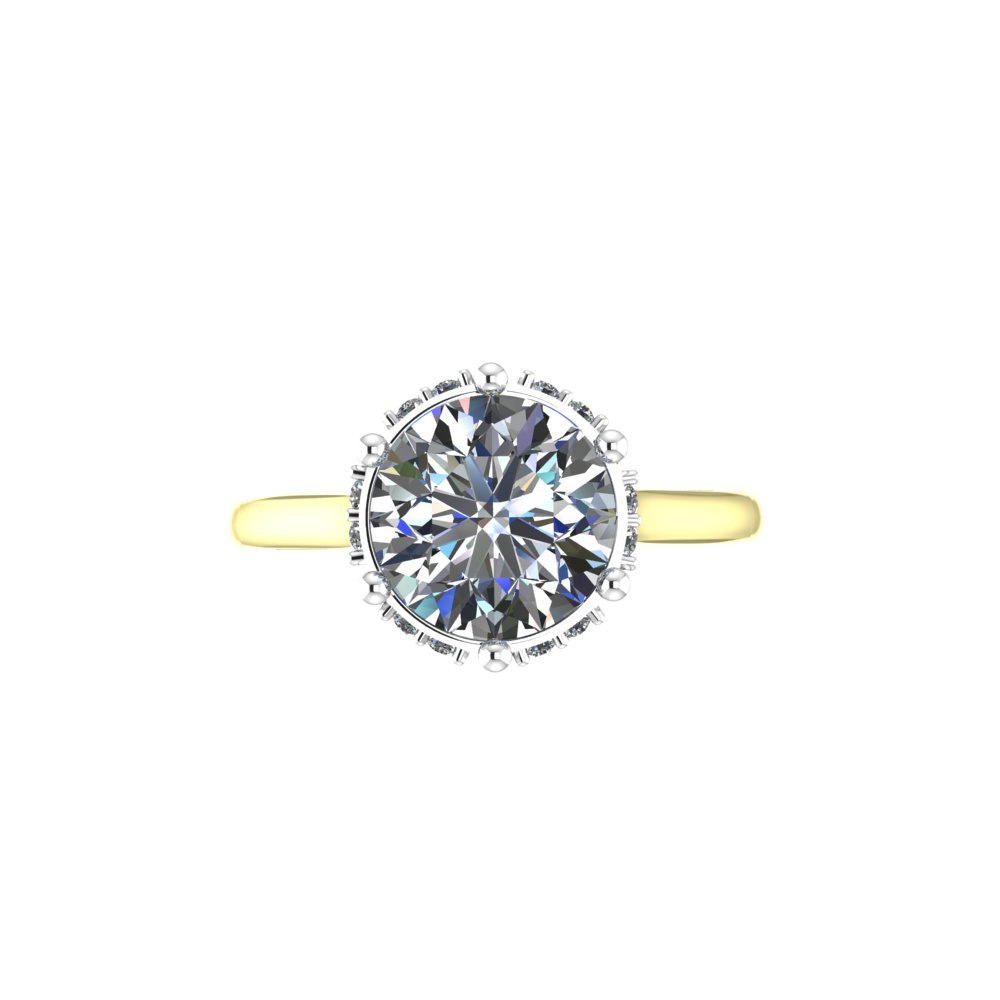 Custom Round Lab Diamond Ring, 6 Prong Cathedral Design - Image 8