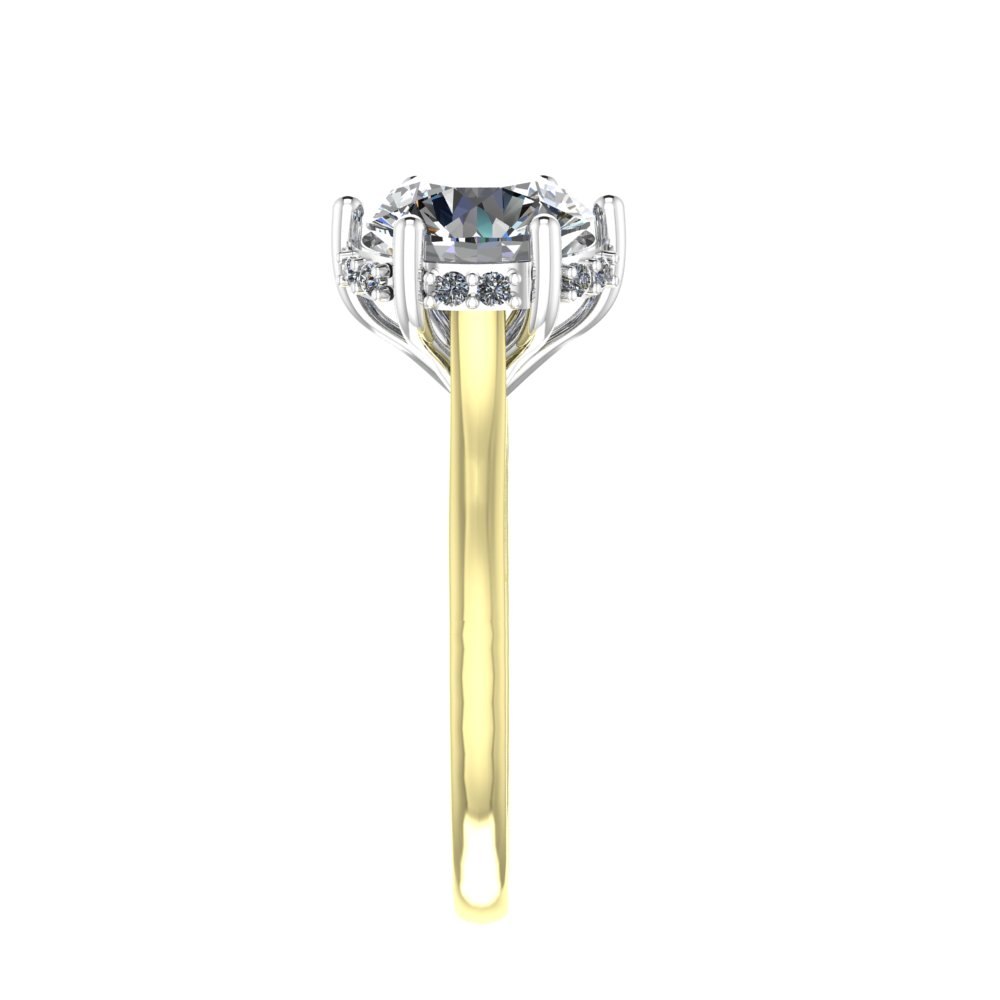 Custom Round Lab Diamond Ring, 6 Prong Cathedral Design - Image 9