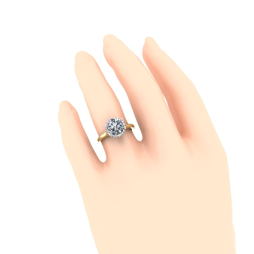 Custom Round Lab Diamond Ring, 6 Prong Cathedral Design - Image 7