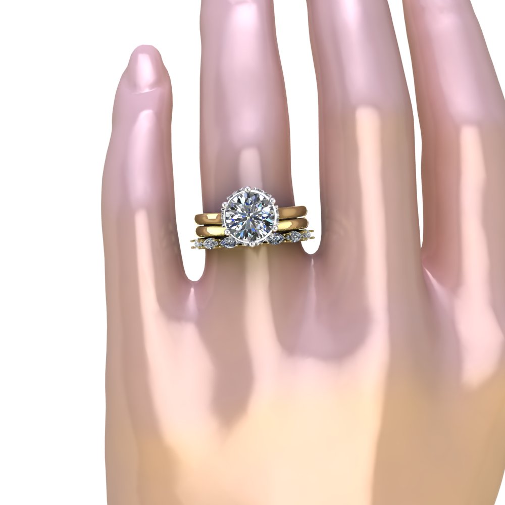 Custom Round Lab Diamond Ring, 6 Prong Cathedral Design - Image 10