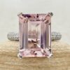 Emerald Cut Pink Morganite Engagement Ring White Gold Platinum LS7331