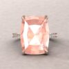 Rectangular Cushion Peach Morganite Ring Fang Prongs Rose Gold LS5060