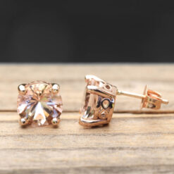 Morganite Infinity Earrings, Stud Earrings, Handmade Infinity Symbols