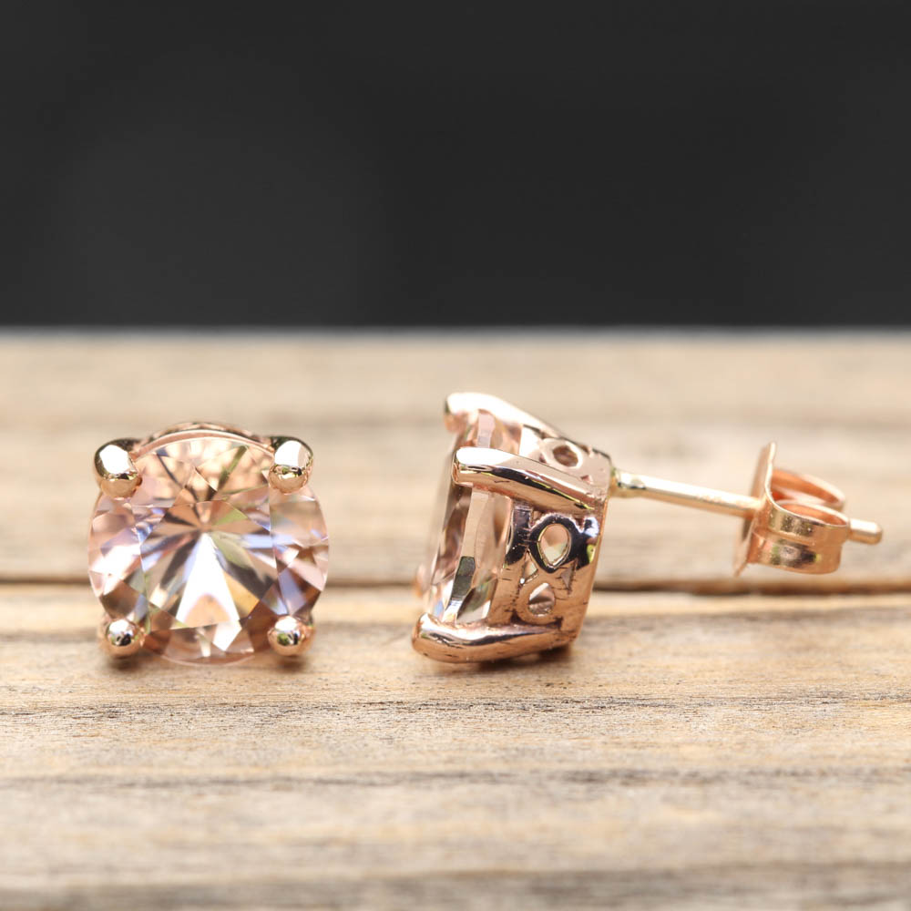 Morganite Infinity Earrings, Stud Earrings, Handmade Infinity Symbols