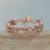 Whimsical Nature Inspired Peachy Pink Morganite Band Rose Gold LS6267