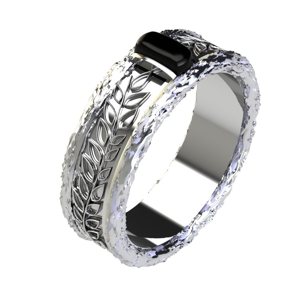 Custom Hexagon Cut Genuine Onyx His and Hers Rings - Image 6