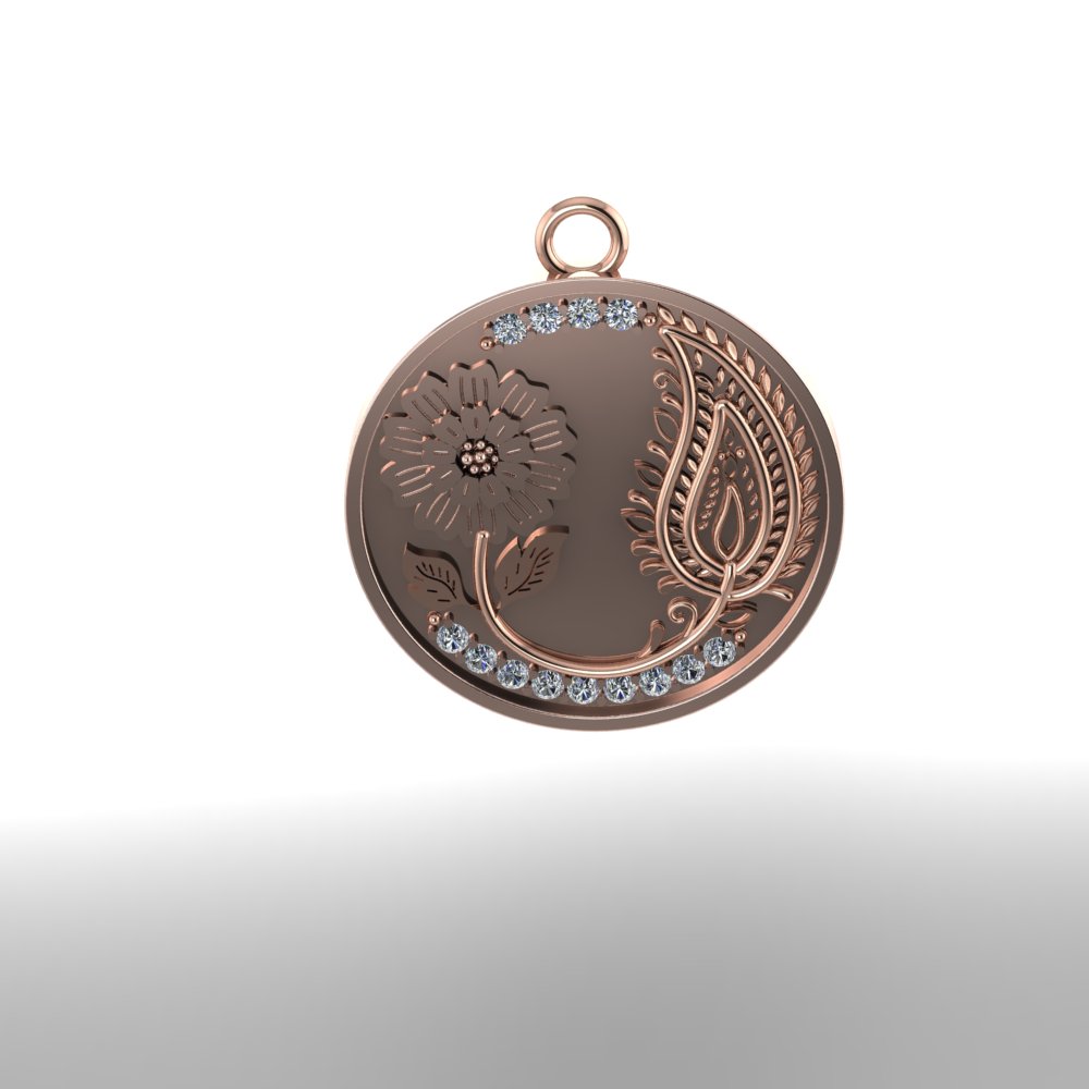 Custom 18k Rose Gold and Genuine White Sapphire Pendant - Image 4