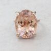 14 Carat Morganite Gemstone Diamond Engagement Ring Rose Gold LS5394