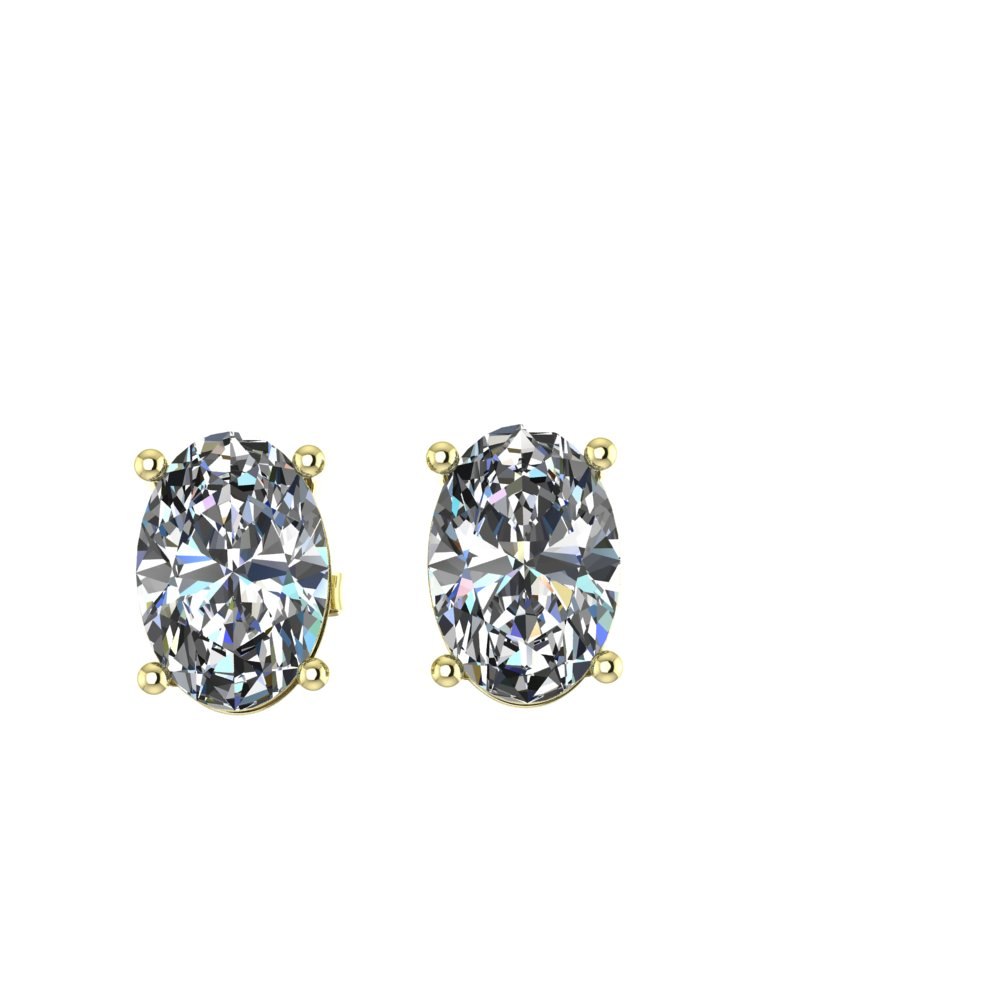 Custom Earring Settings for your Princess Cut and Oval Cut Lab Diamonds - Image 6