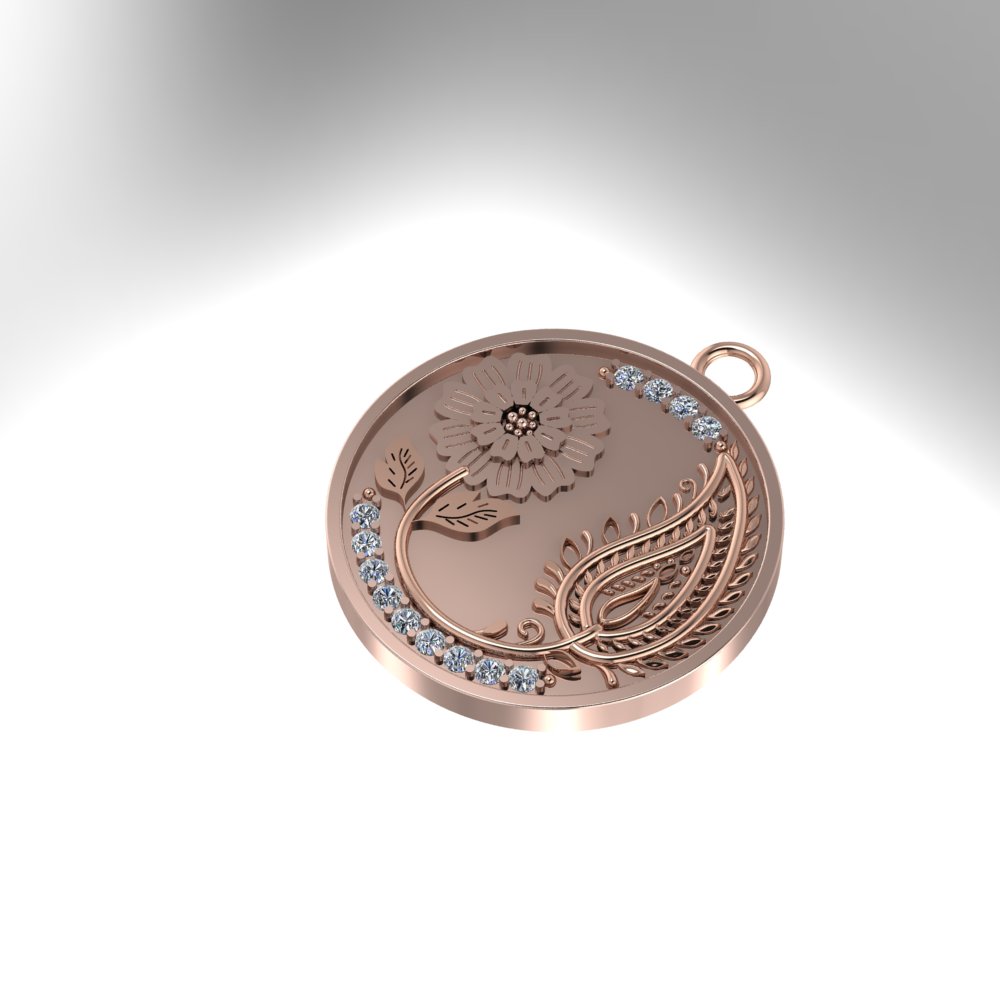 Custom 18k Rose Gold and Genuine White Sapphire Pendant - Image 5