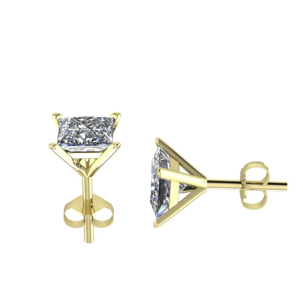 Custom Earring Settings for your Princess Cut and Oval Cut Lab Diamonds - Image 2