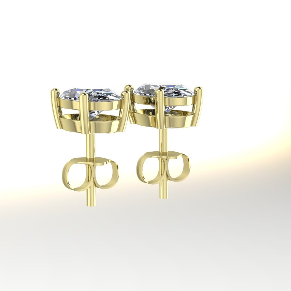 Custom Earring Settings for your Princess Cut and Oval Cut Lab Diamonds - Image 7