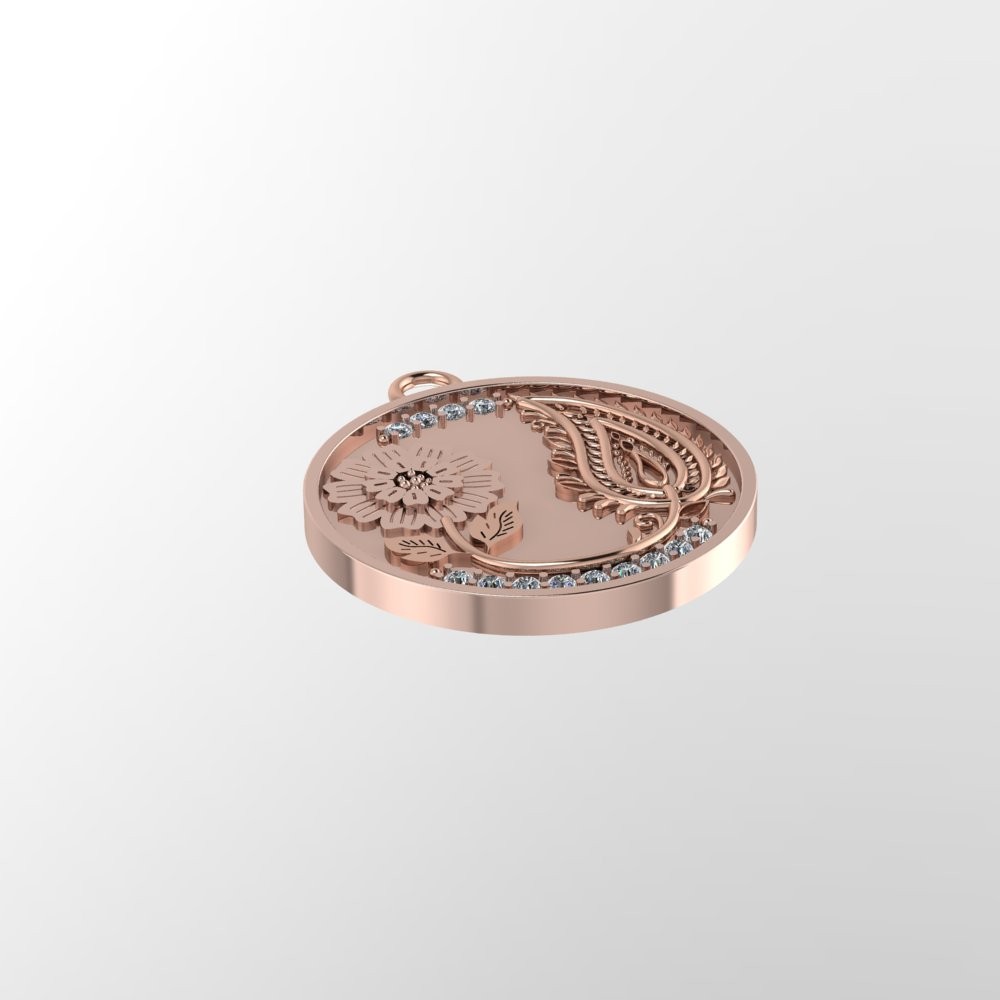 Custom 18k Rose Gold and Genuine White Sapphire Pendant - Image 6