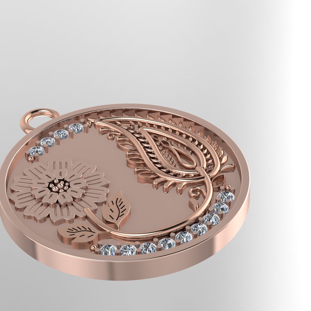 Custom 18k Rose Gold and Genuine White Sapphire Pendant - Image 7