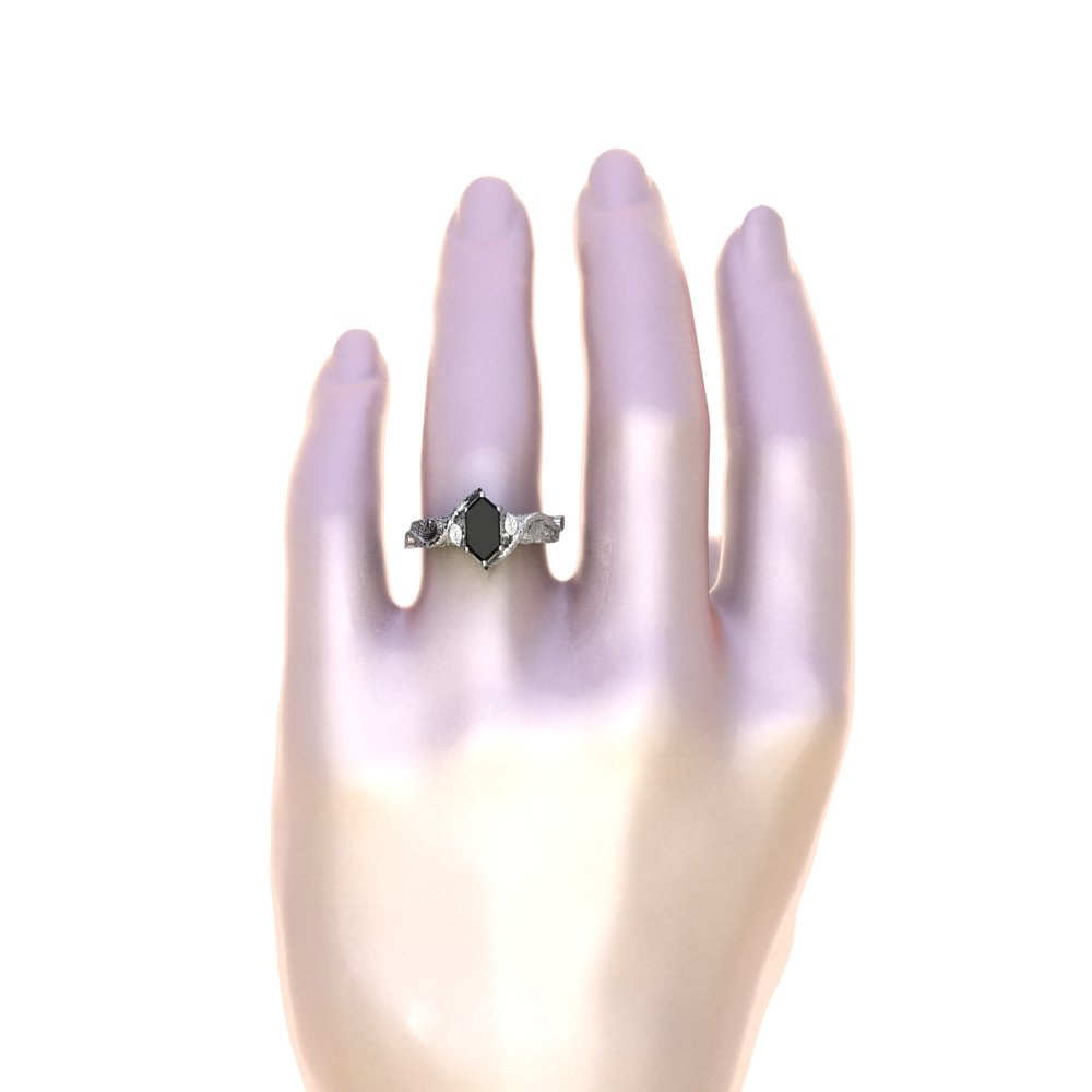 Custom Hexagon Cut Genuine Onyx His and Hers Rings - Image 7