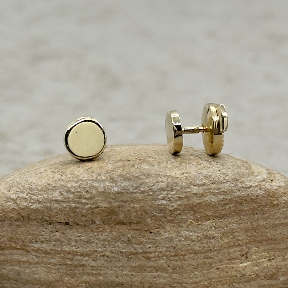 Custom Studs in Solid 14k Yellow Gold - Image 2