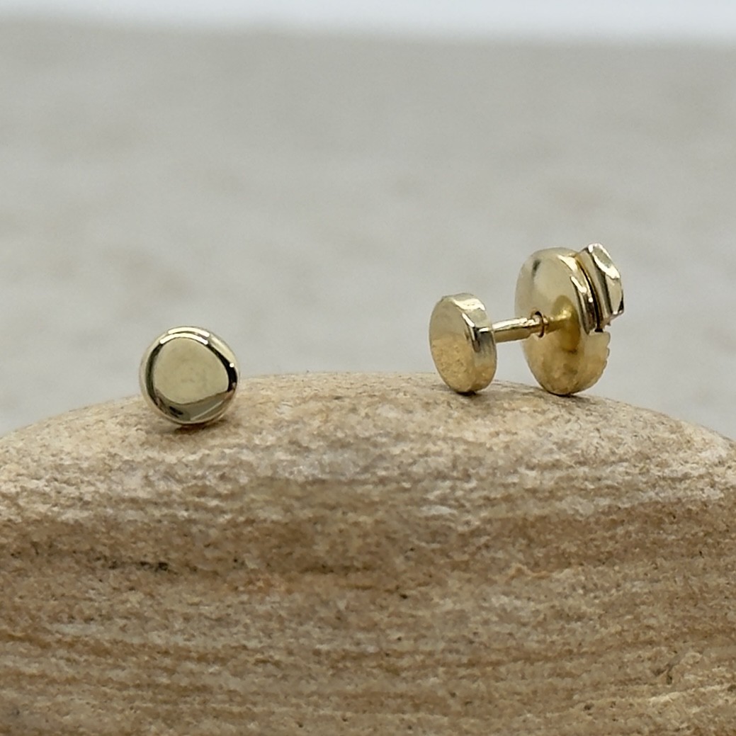Custom Studs in Solid 14k Yellow Gold - Image 3