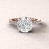Round Cut IGI Lab Diamond Engagement Ring Claw Prongs Rose Gold LS5467