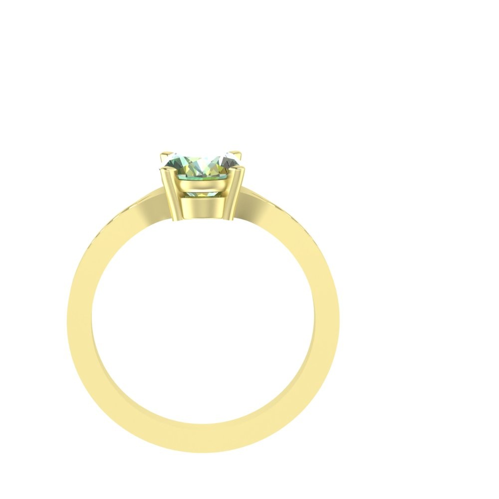 Custom Oval Moss Agate Ring with leaf details - Image 8