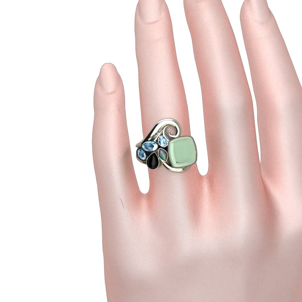 Custom Birthstone Silver ring and Necklace - Image 2
