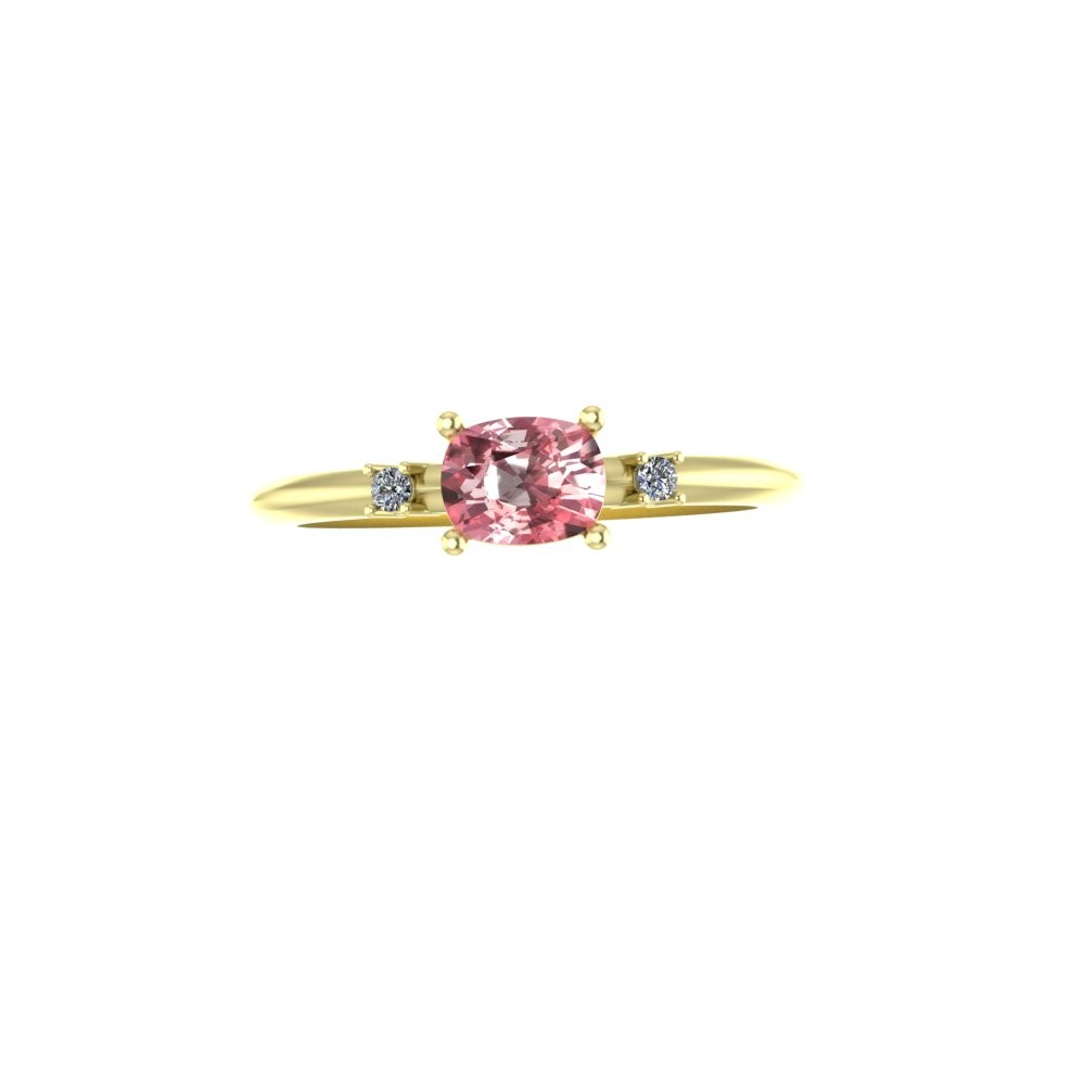 Custom Pomegranate Sapphire and Diamond Ring - Image 5